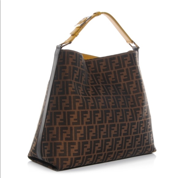 fendi zucca large hobo bag tobacco